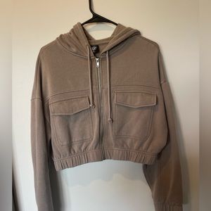 PacSun Cropped Zip Up Hoodie